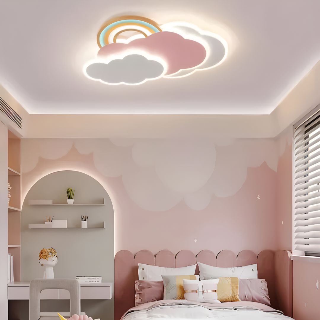 Lámpara de Techo LED Nube y Arcoíris para Habitación Infantil | Colorida