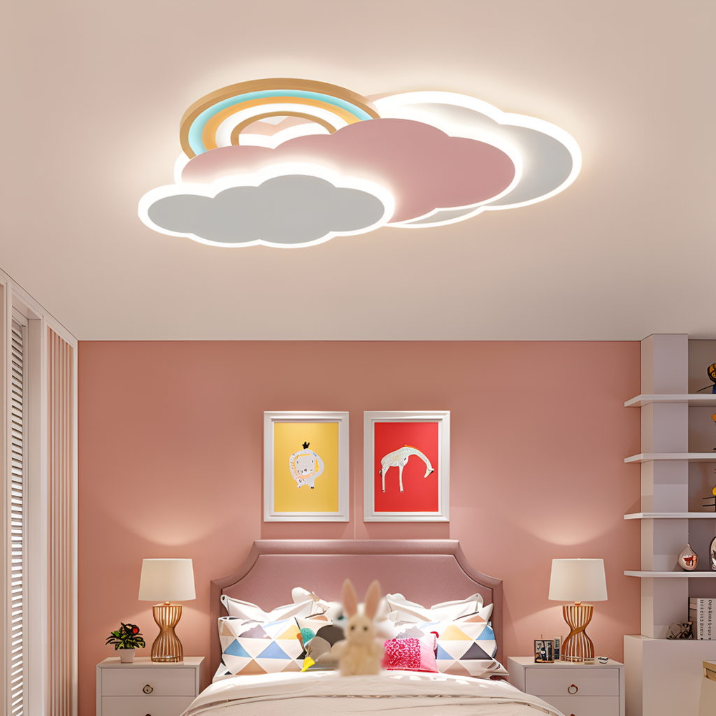 Lámpara de Techo LED Nube y Arcoíris para Habitación Infantil | Colorida