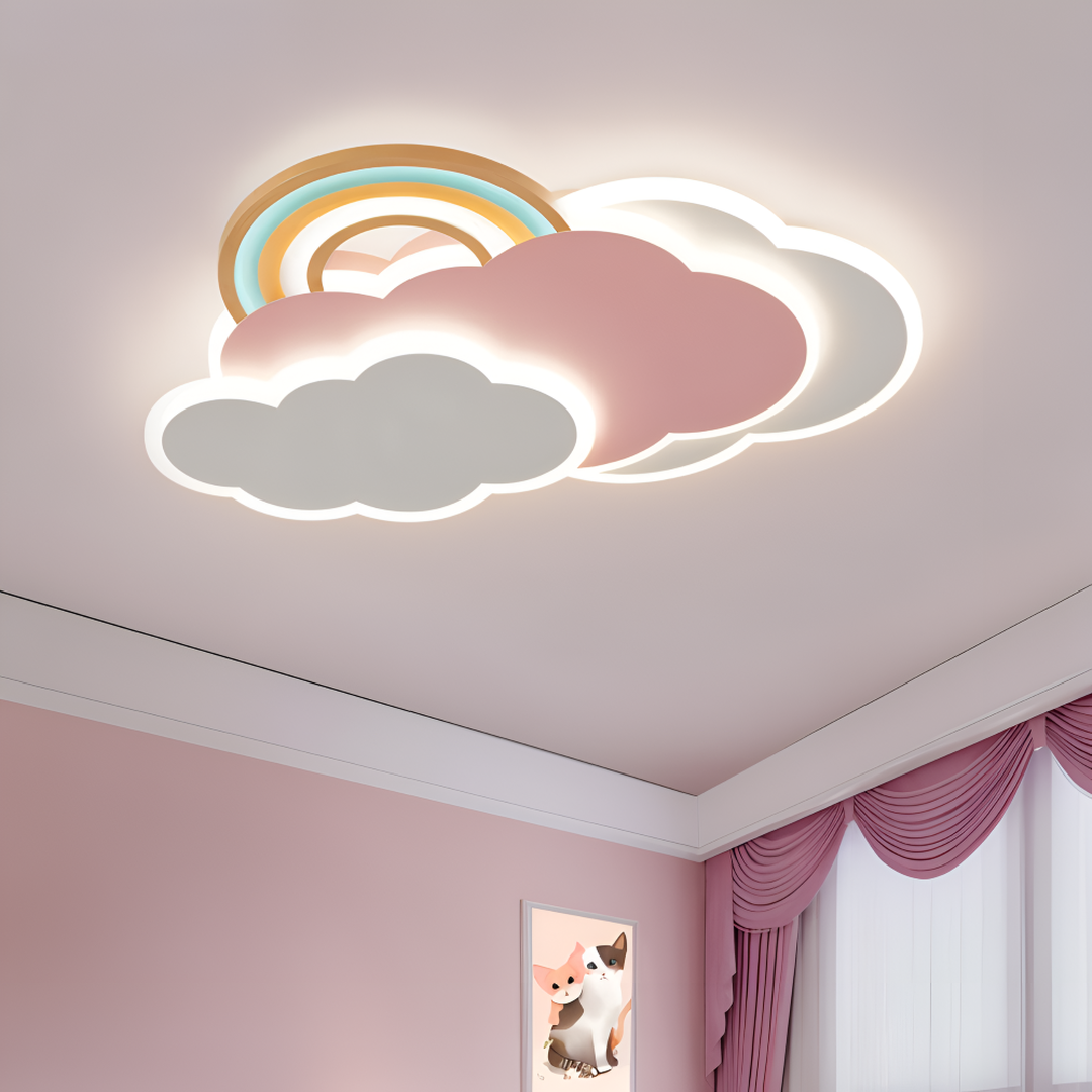 Lámpara de Techo LED Nube y Arcoíris para Habitación Infantil | Colorida