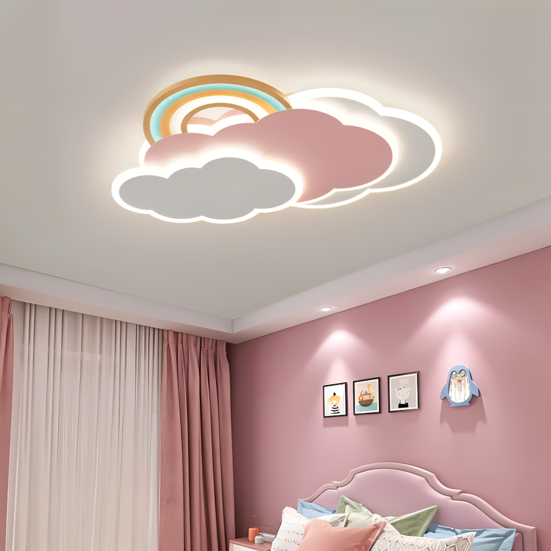 Lámpara de Techo LED Nube y Arcoíris para Habitación Infantil | Colorida