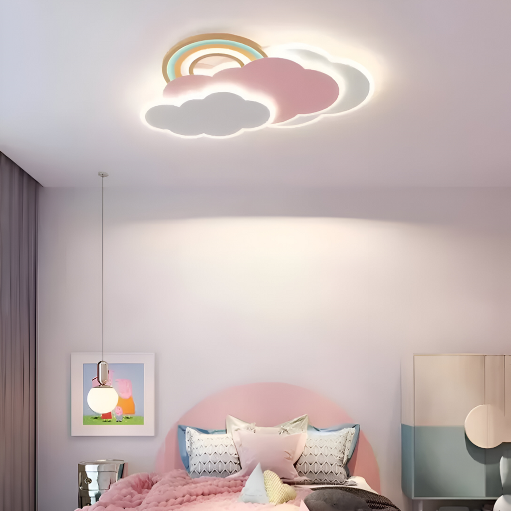 Lámpara de Techo LED Nube y Arcoíris para Habitación Infantil | Colorida