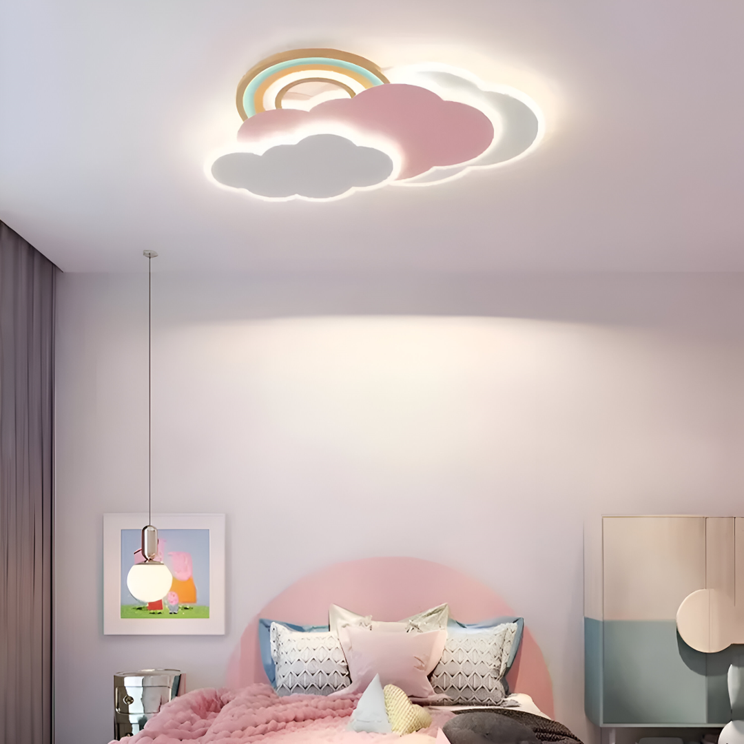 Lámpara de Techo LED Nube y Arcoíris para Habitación Infantil | Colorida
