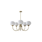 Araña con Pantallas de Vidrio Rosa Suave | Acabado Dorado