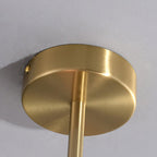 Araña con Pantallas de Vidrio Rosa Suave | Acabado Dorado