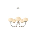 Araña con Pantallas de Vidrio Rosa Suave | Acabado Dorado