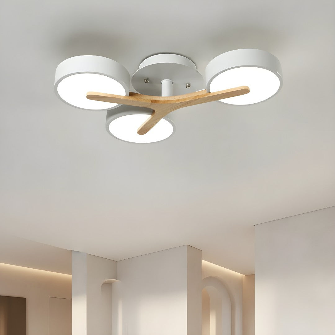 Lámpara De Techo Redonda De Madera | Moderna