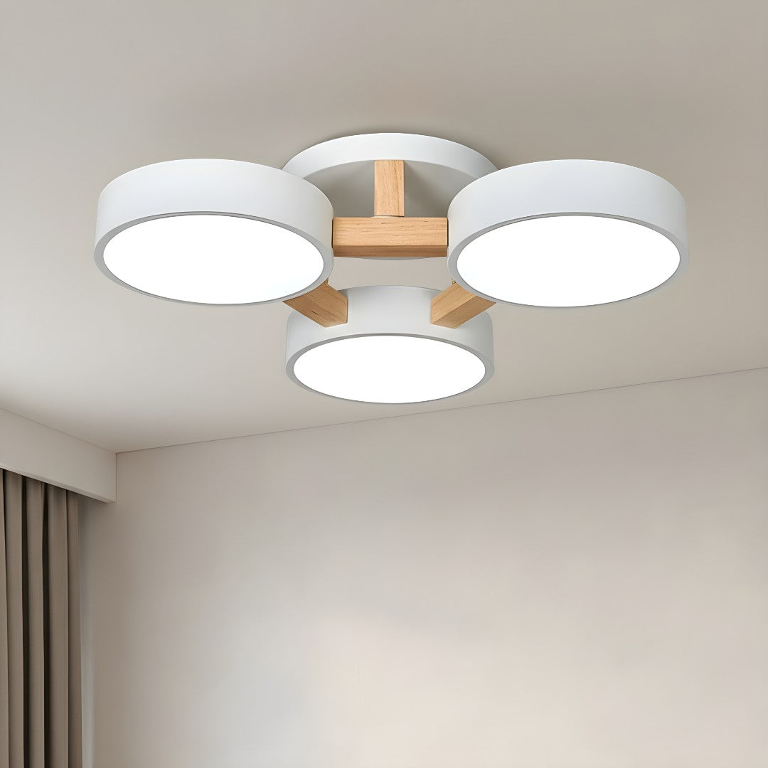 Lámpara De Techo Redonda De Madera | Moderna