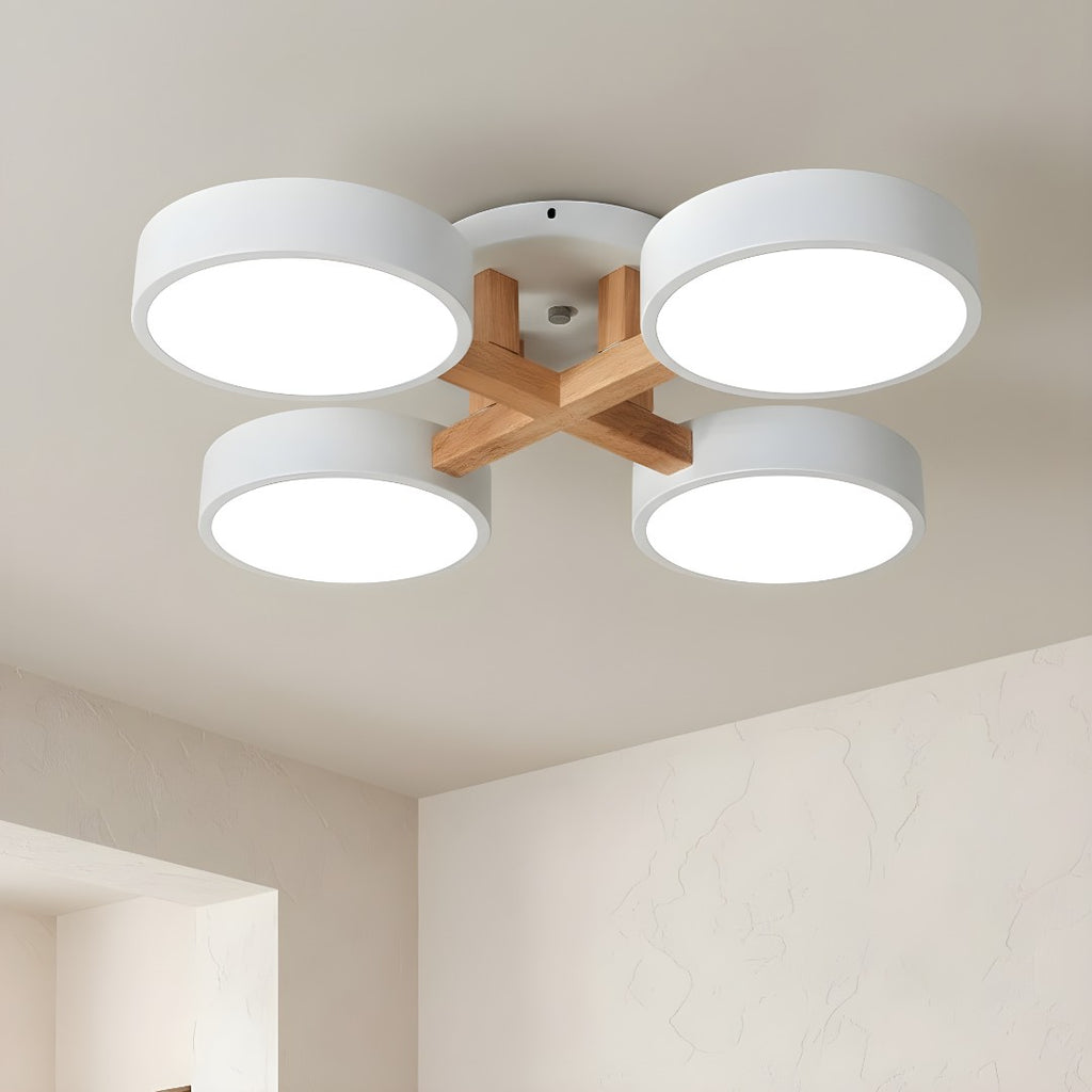 Lámpara De Techo Redonda De Madera | Moderna