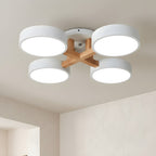 Lámpara De Techo Redonda De Madera | Moderna