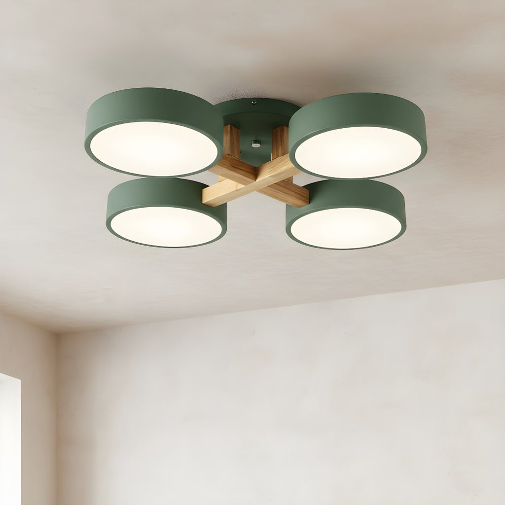 Lámpara De Techo Redonda De Madera | Moderna