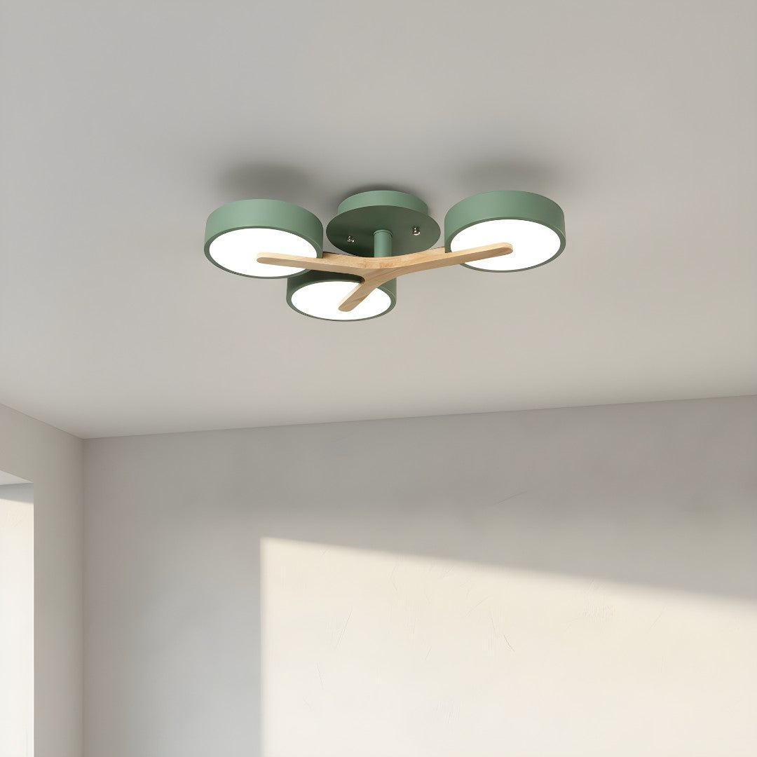 Lámpara De Techo Redonda De Madera | Moderna