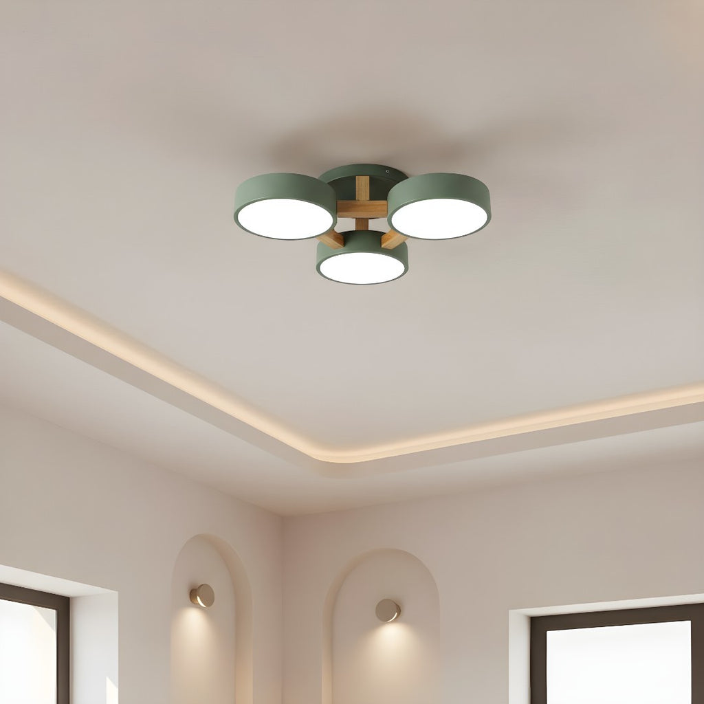 Lámpara De Techo Redonda De Madera | Moderna