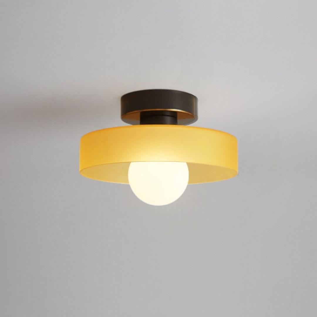 Bauhaus Ceiling Lamp in Glass and Copper | Modern