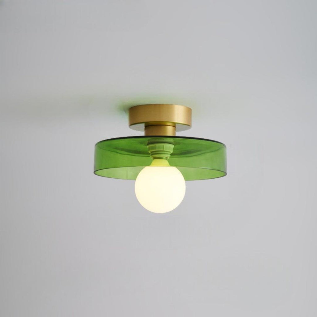 Bauhaus Ceiling Lamp in Glass and Copper | Modern