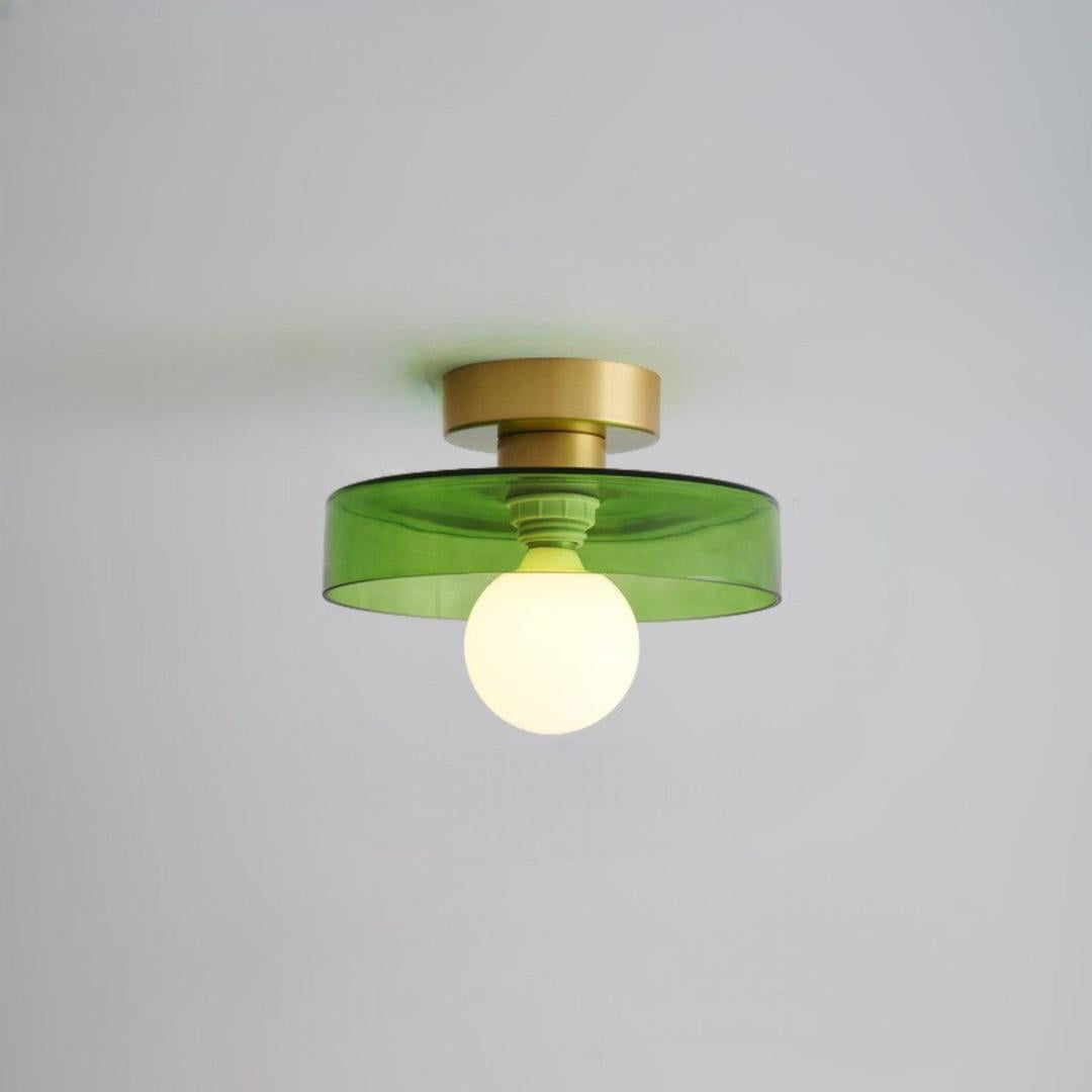 Bauhaus Ceiling Lamp in Glass and Copper | Modern