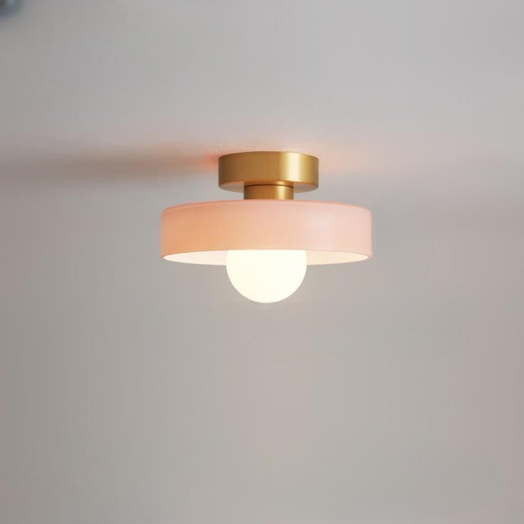 Bauhaus Ceiling Lamp in Glass and Copper | Modern