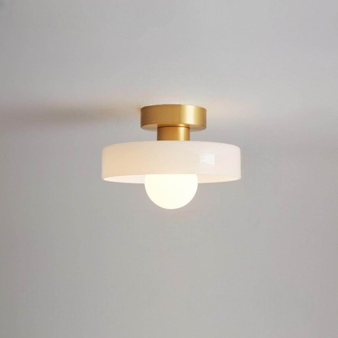 Bauhaus Ceiling Lamp in Glass and Copper | Modern