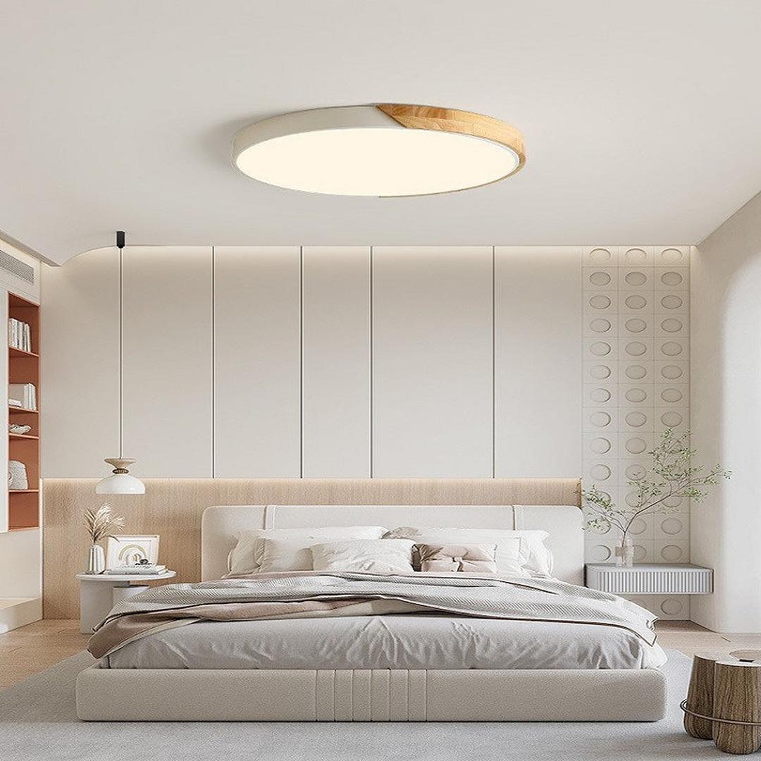 Nordic Wooden Ceiling Lamp | Round Shape