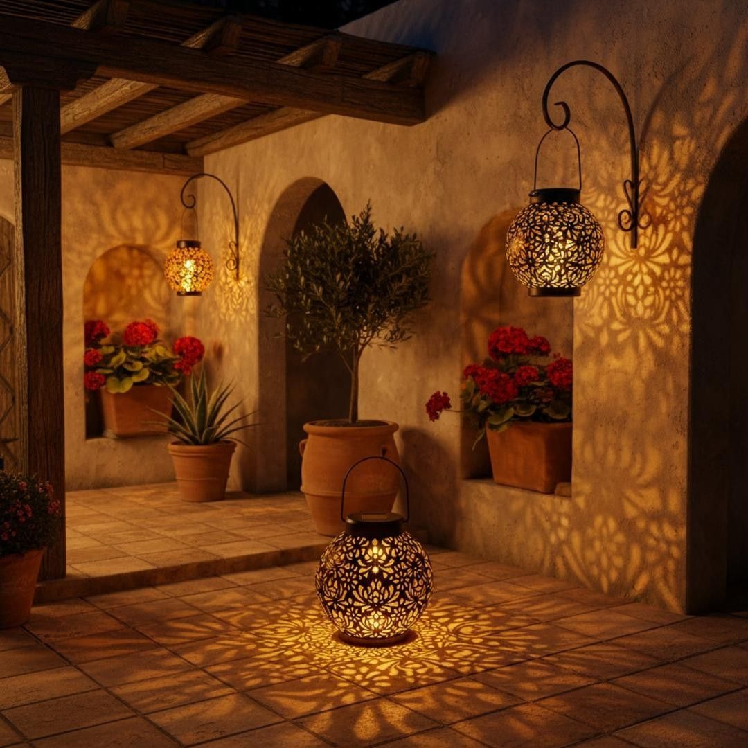 Lámpara Colgante Solar LED Vintage | Para Jardín