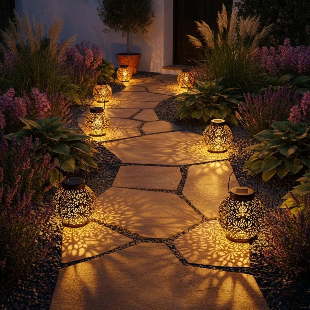 Lámpara Colgante Solar LED Vintage | Para Jardín