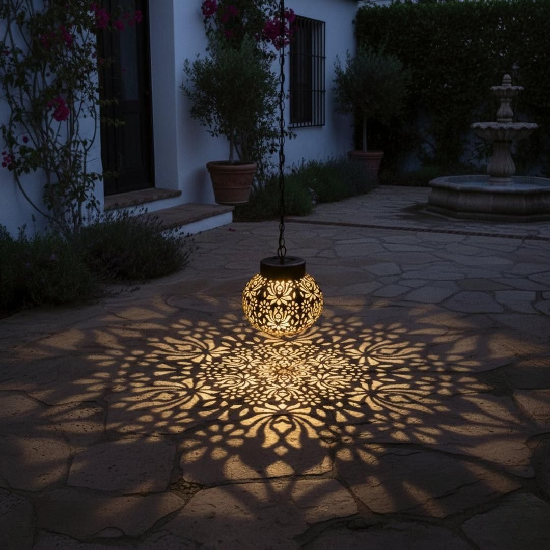 Lámpara Colgante Solar LED Vintage | Para Jardín