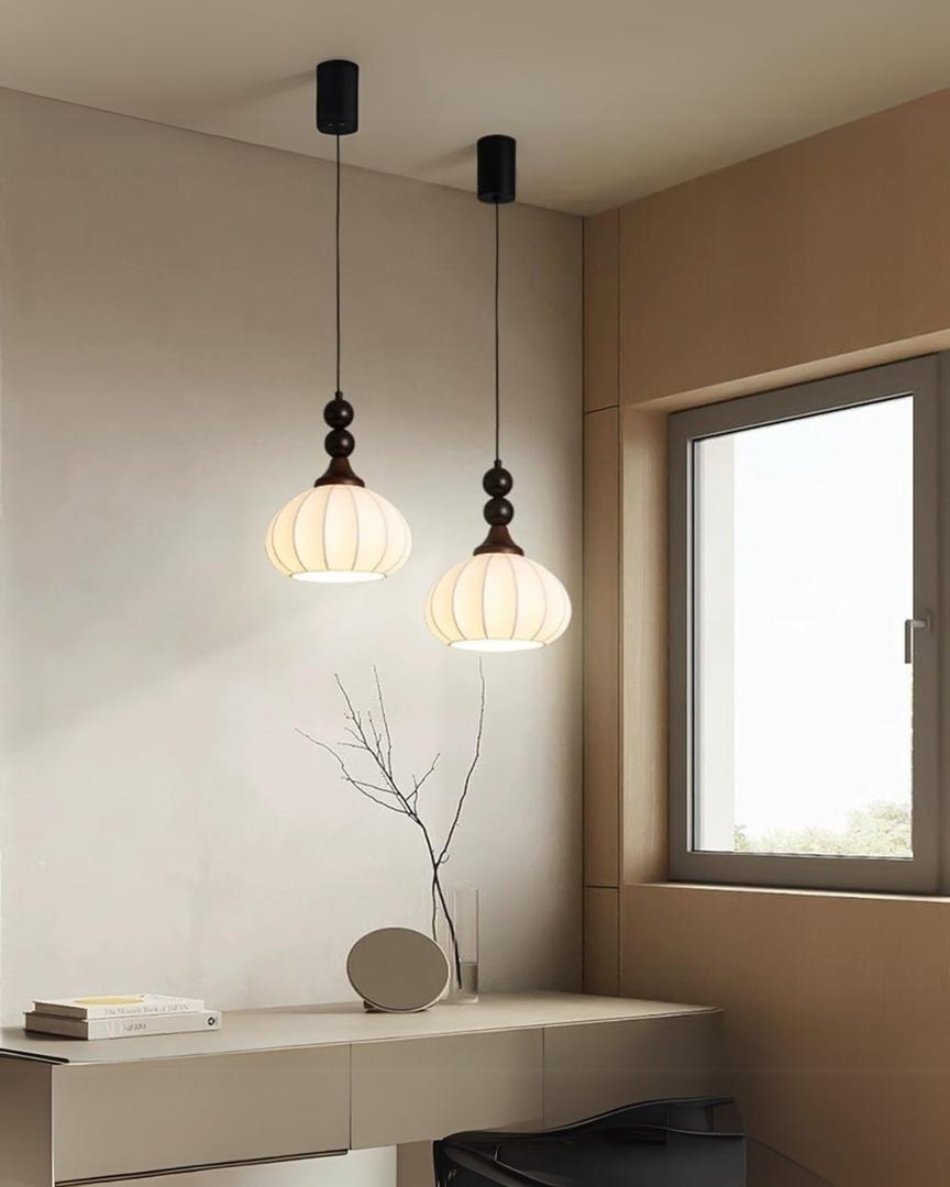 Lámpara Colgante LED de Seda Tricolor | Regulable