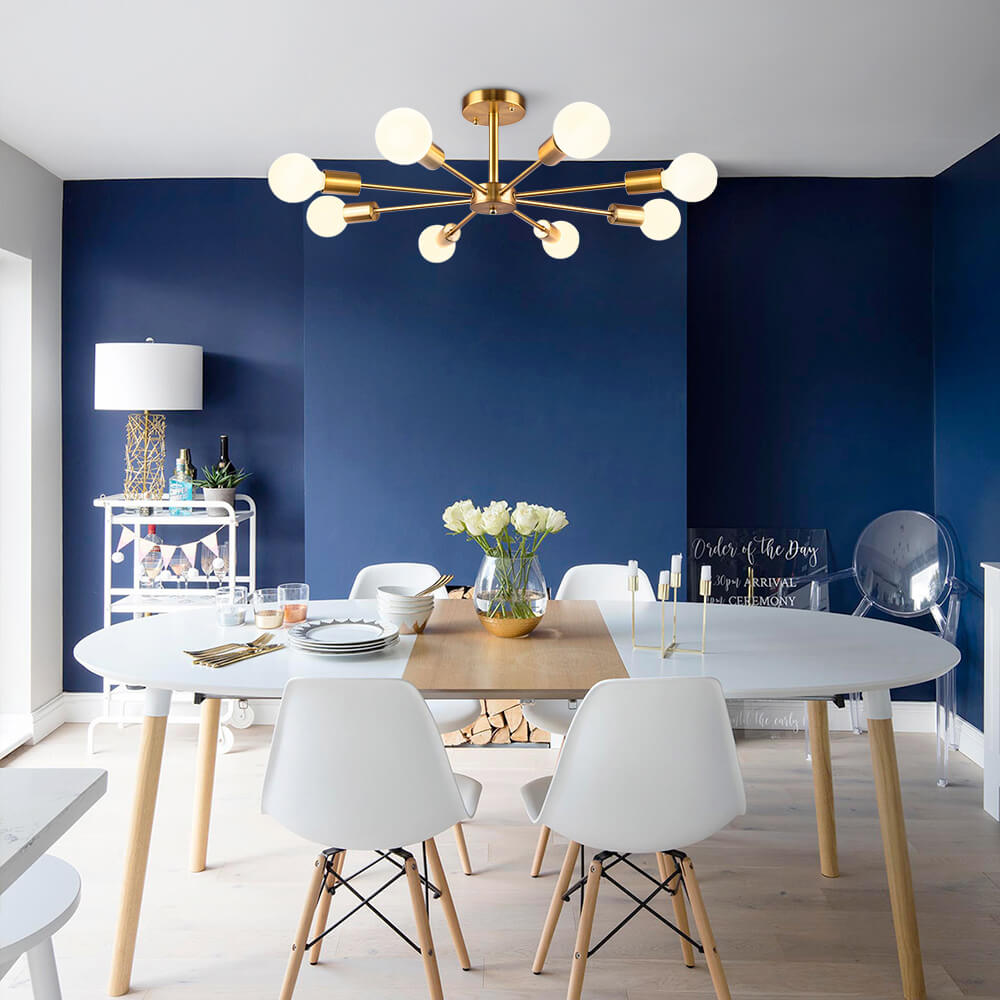 Luz de Techo Semi Flush Sputnik de 8 Luces