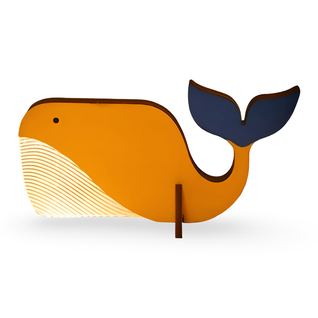 Lámpara de Mesa LED de Madera y Acrílico | Diseño Animal