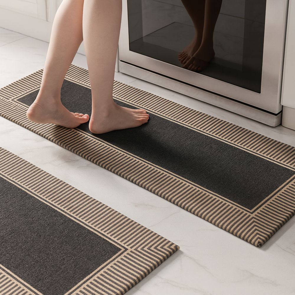 Alfombra Suave para Cocina con Diseño de Rayas de Cebra