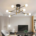 Glass Globe Ceiling Lamp with Crown | Modern
