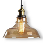 Lámpara Colgante de Vidrio Ahumado | Estilo Vintage