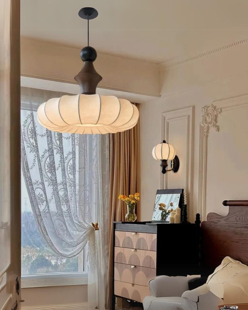 Lámpara Colgante LED de Seda Tricolor | Regulable