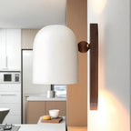 Lámpara de Pared Wabi-Sabi de Madera de Nogal y Metal para Hogar | Estilo Diseño