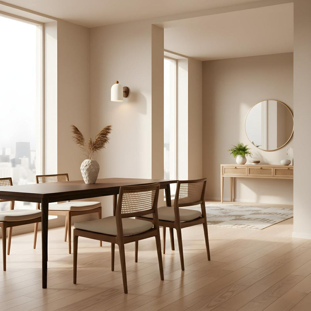 Lámpara de Pared Wabi-Sabi de Madera de Nogal y Metal para Hogar | Estilo Diseño