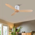 Silent Ceiling Fan with 3 Blades, Light, and Remote Control - DC Motor