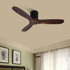 Silent Ceiling Fan with 3 Blades, Light, and Remote Control - DC Motor