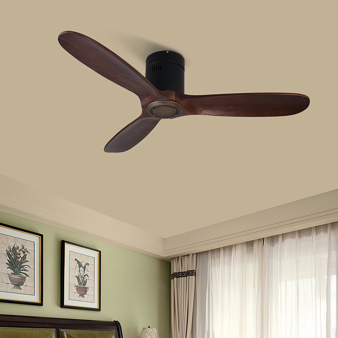 Silent Ceiling Fan with 3 Blades, Light, and Remote Control - DC Motor
