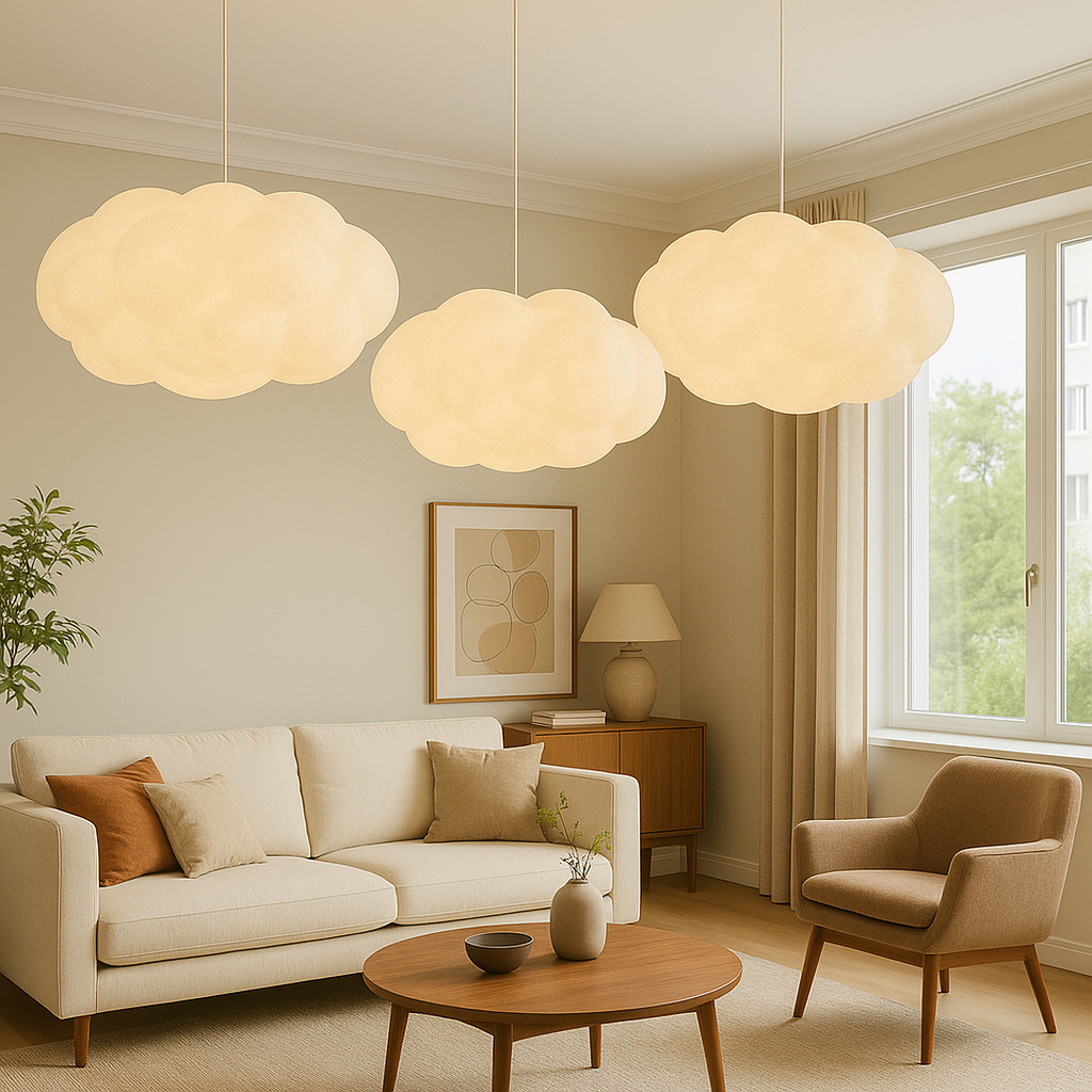 Lámpara Colgante en Forma de Nube | Diseño Moderno y Decorativo