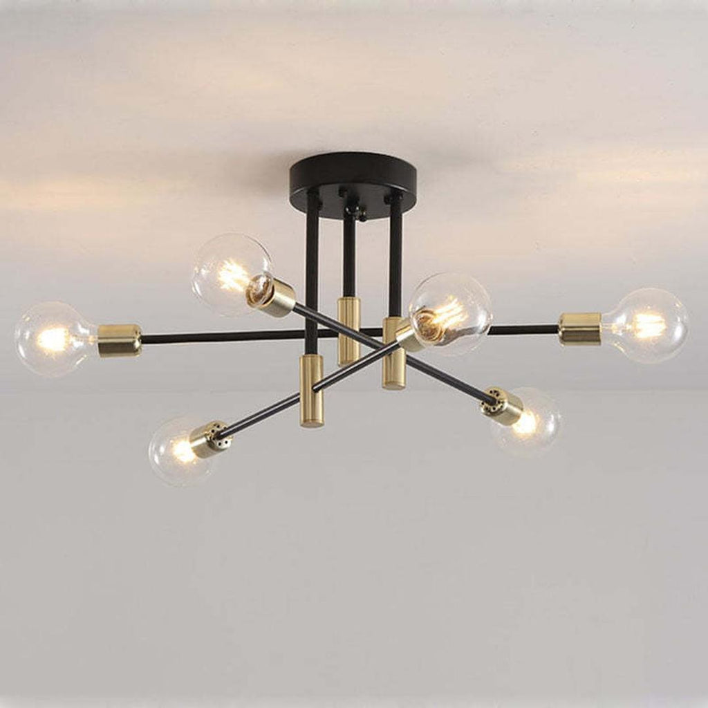 Glass Globe Ceiling Lamp with Crown | Modern