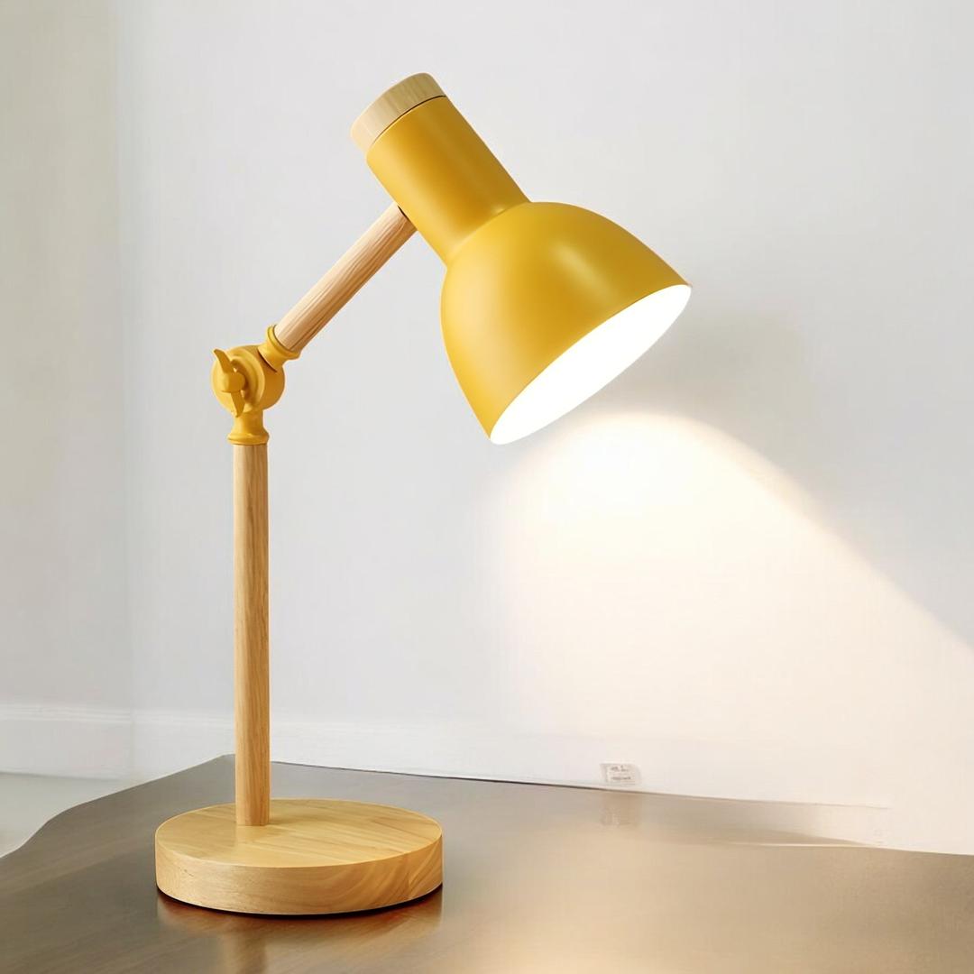 Lámpara de Escritorio LED de Madera Escandinava | Para Estudio