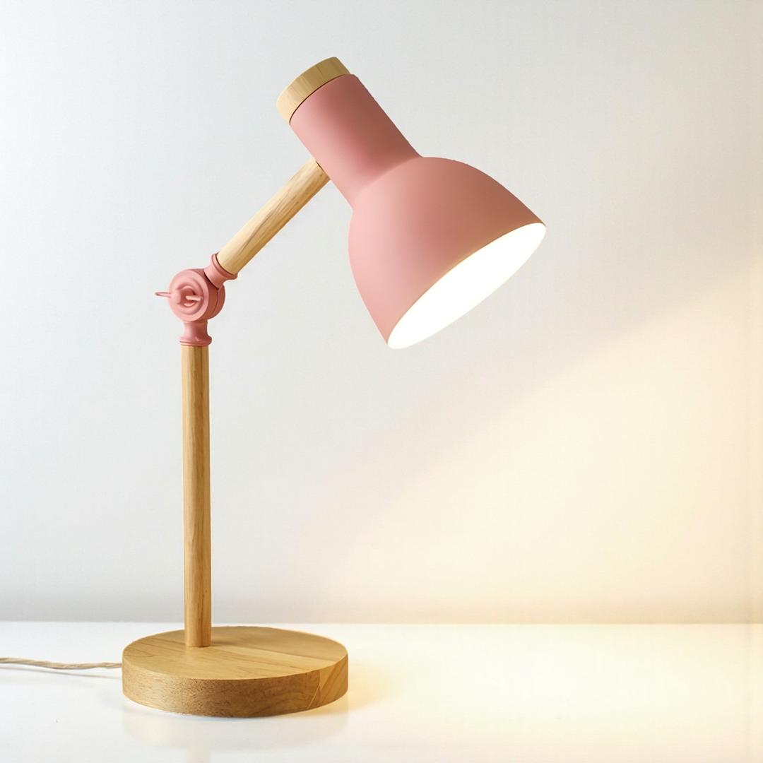 Lámpara de Escritorio LED de Madera Escandinava | Para Estudio