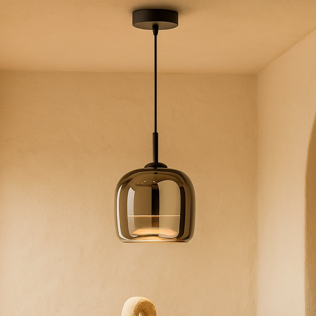 Lámpara Colgante Decorativa De Vidrio Negro | Estilo Nórdico