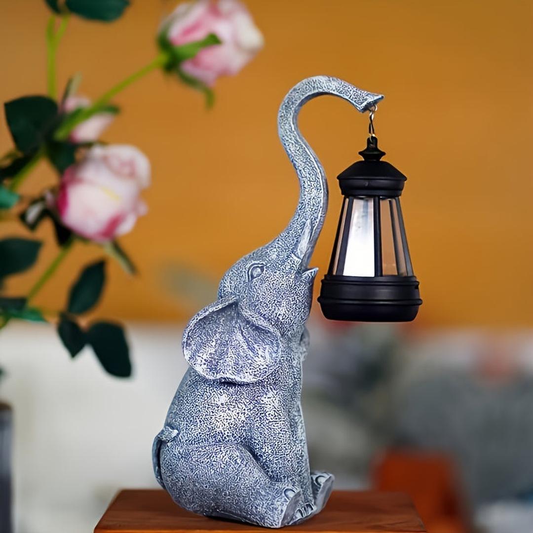 Decorative Lamp in the Shape of an Elephant | Golden Light