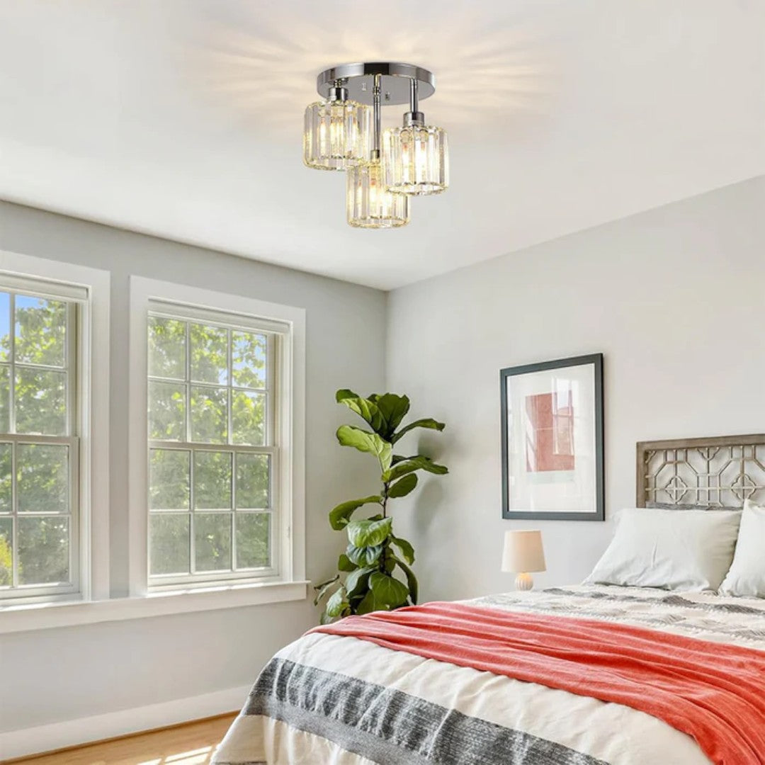 Lámpara de Techo Moderna de Cristal | Montaje Semiatinado