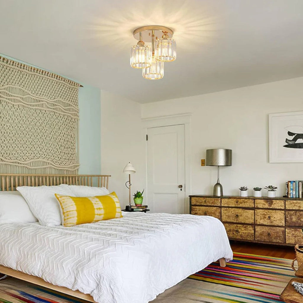 Lámpara de Techo Moderna de Cristal | Montaje Semiatinado