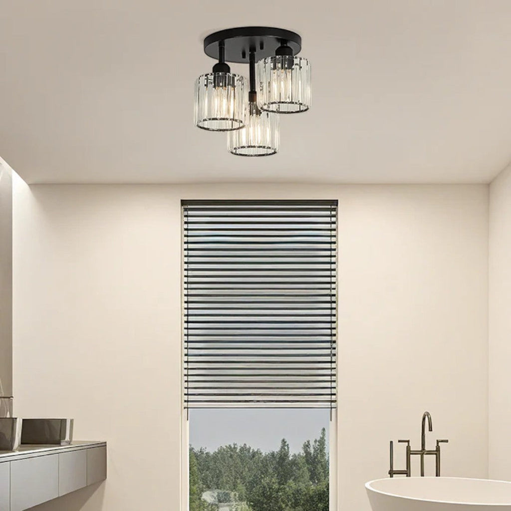 Lámpara de Techo Moderna de Cristal | Montaje Semiatinado