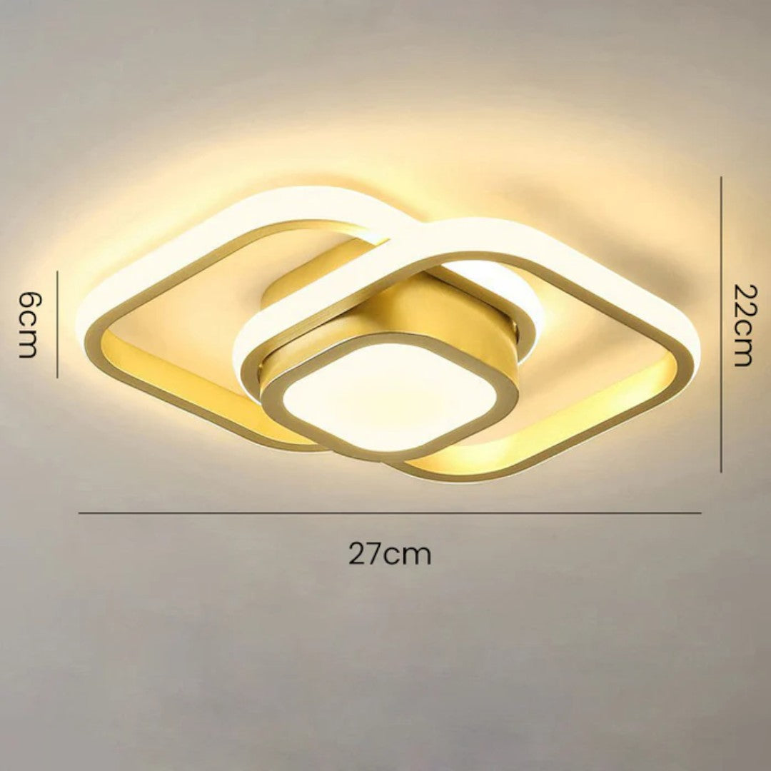 Lámpara de Techo LED de Doble Anillo | Diseño Geométrico Moderno