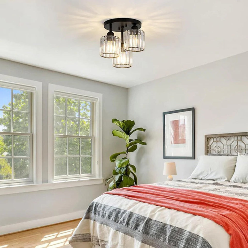 Lámpara de Techo Moderna de Cristal | Montaje Semiatinado