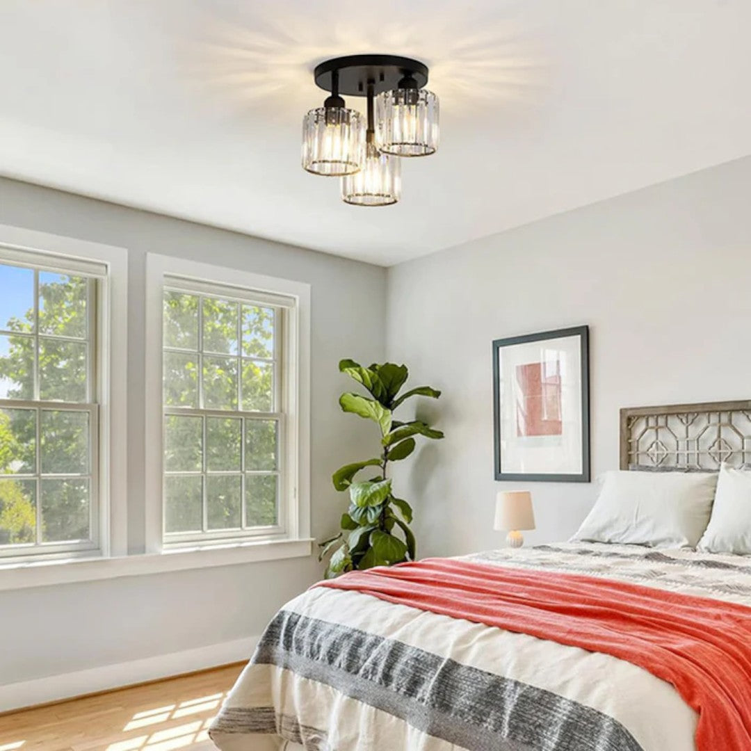 Lámpara de Techo Moderna de Cristal | Montaje Semiatinado