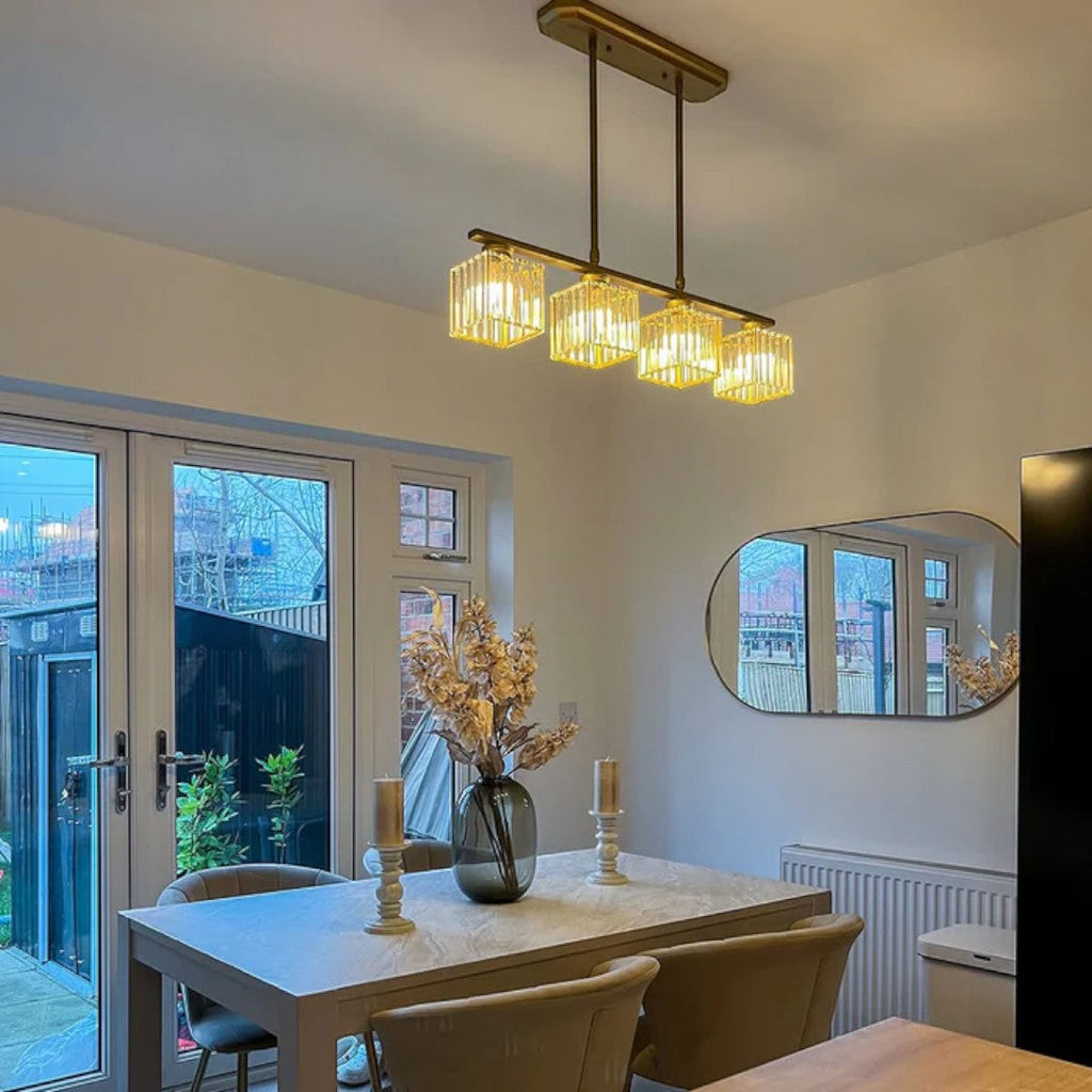 Lámpara Colgante de Diseño Escandinavo | Pantalla de Vidrio Alargada